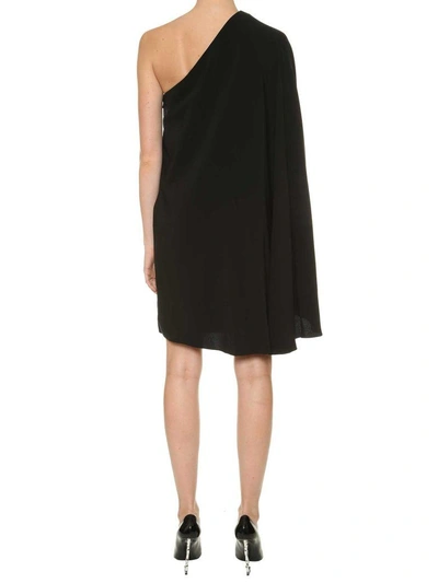 Shop Saint Laurent One-shoulder Dress In Nero