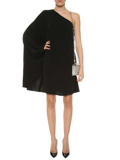 Shop Saint Laurent One-shoulder Dress In Nero