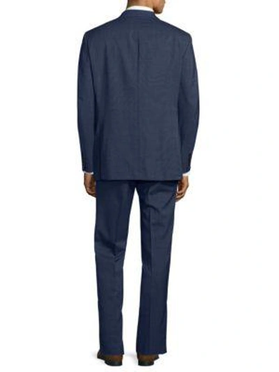 Shop Calvin Klein Stripe Wool Suit In Navy