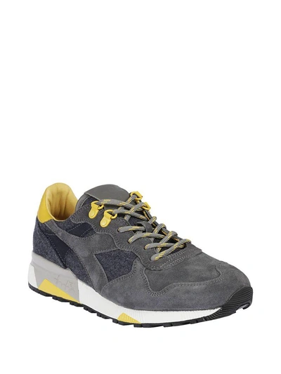 Diadora Trident 90 Loden Sneakers In Grigio/grigio/giallo | ModeSens