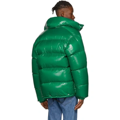 Shop Moncler Green Down Dejan Jacket