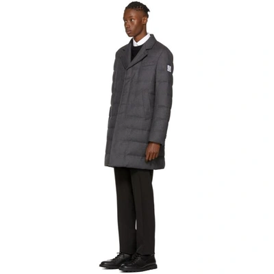 Shop Moncler Grey Shearling & Down Coat