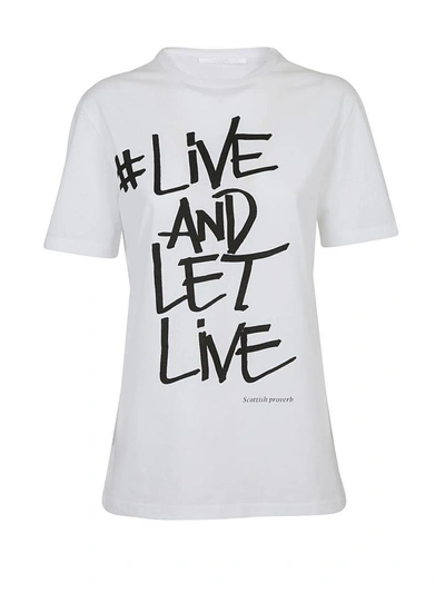 Shop Neil Barrett Live And Let Live T-shirt In White