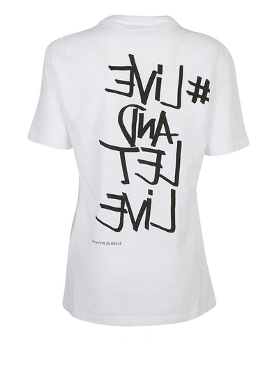 Shop Neil Barrett Live And Let Live T-shirt In White