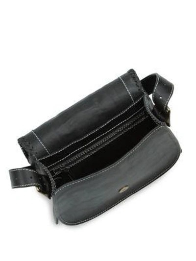 Shop Frye Whipstitch Leather Shoulder Bag In Black