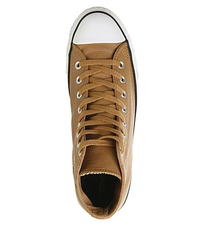 Shop Converse All Star High-top Leather Trainers In Raw Sugar