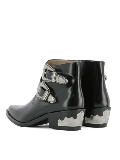 Shop Toga Black Leather Ankle Boots
