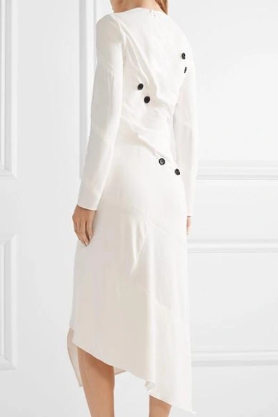 Shop Proenza Schouler Asymmetric Ruched Stretch-crepe Midi Dress