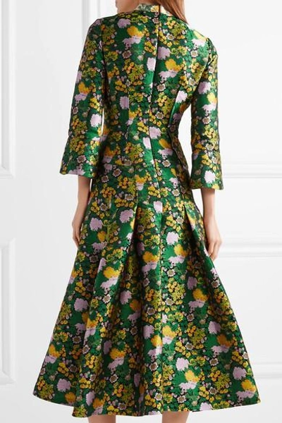 Shop Erdem Geneva Cutout Pleated Jacquard Midi Dress