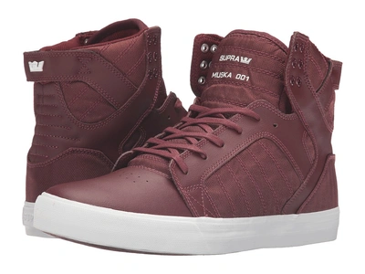 Supra - Skytop (burgundy Leather/herringbone Nylon) Men's Skate Shoes