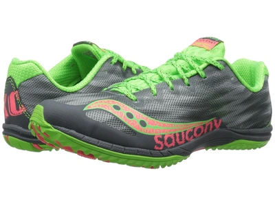 Saucony - Kilkenny Xc5 (flat) (grey/slime/pink) Women's Running Shoes