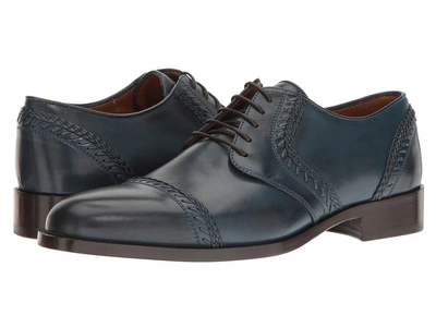 Etro - Whipstitch Cap Toe Blucher (blue) Men's Lace Up Cap Toe Shoes