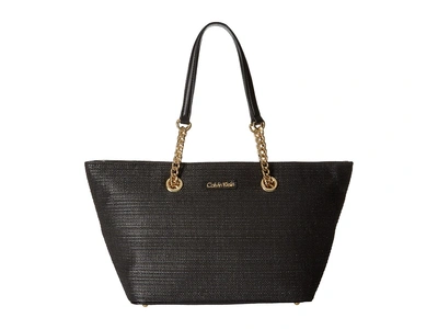Calvin Klein - Florence Raffia Nylon Tote (black Raffia) Tote Handbags