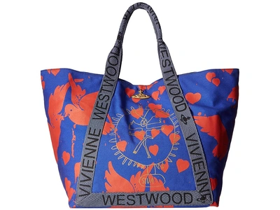 Vivienne Westwood - Africa Siva Yoga Shopper (blue/red) Tote Handbags