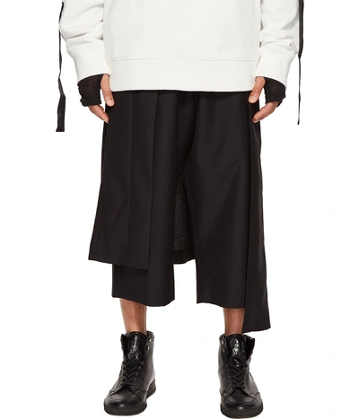 D.gnak By Kang.d D.gnak - Asymmetric Skirt Layered Pants (black) Men's Casual Pants