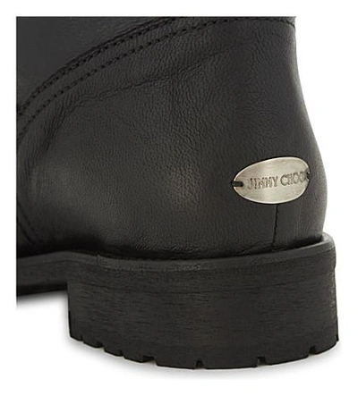 Shop Jimmy Choo Biker Leather Boots In Black