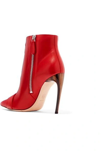 Shop Alexander Mcqueen Buckled Leather Ankle Boots