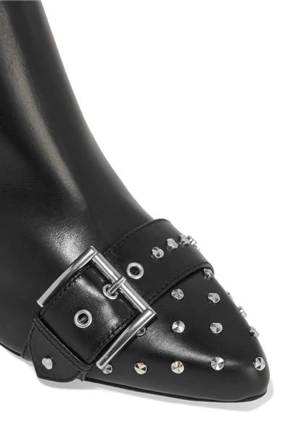 Shop Alexander Mcqueen Studded Leather Ankle Boots
