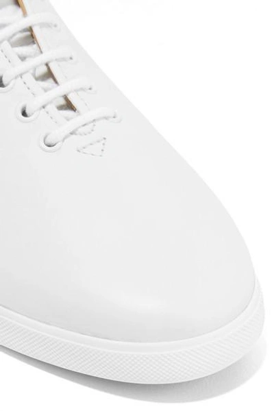 Shop The Row Dean Embroidered Leather Sneakers In White