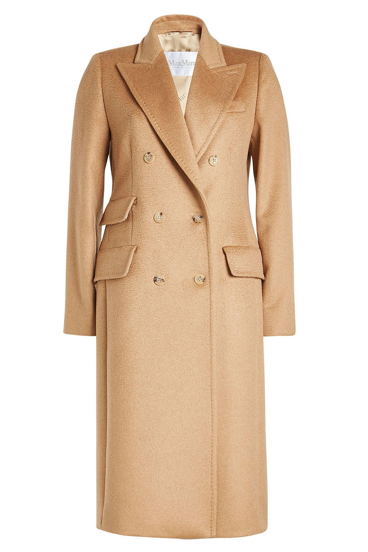 Max Mara Double Breasted Camel Coat In Brown | ModeSens