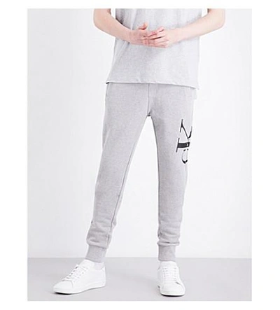 Shop Calvin Klein Haro True Icon Logo-detail Cotton-jersey Track Pants In Light Grey Heather
