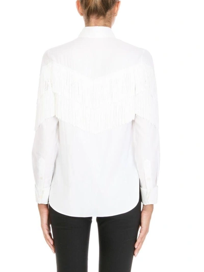 Shop Stella Mccartney Alina Fringe Shirt In White