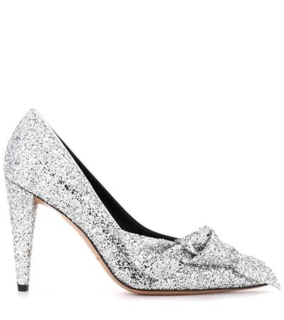 Shop Isabel Marant Poetty Glitter Pumps In Silver