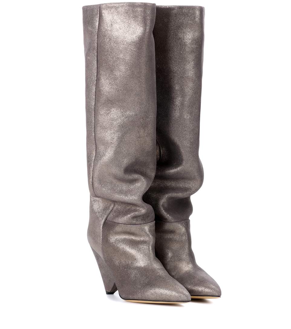 Isabel Marant Lokyo Leather Boots In Silver | ModeSens