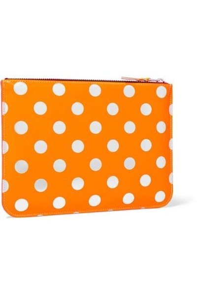 Shop Comme Des Garçons Metallic Polka-dot Leather Pouch