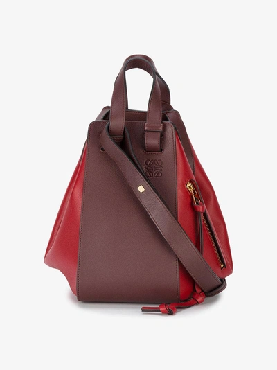 Shop Loewe Red Hammock Leather Tote Bag