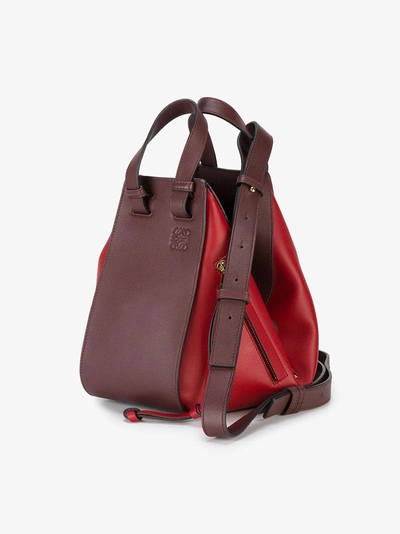 Shop Loewe Red Hammock Leather Tote Bag