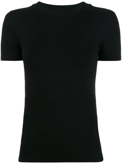 Shop Joostricot Black Slim Fit Knitted T Shirt