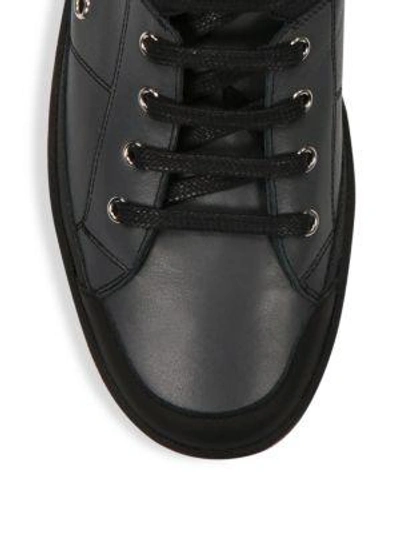 Shop Moschino Mid-top Lace-up Sneakers In Black