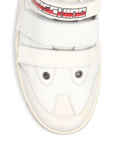 Shop Moschino Low-top Grip-tapesneakers In White