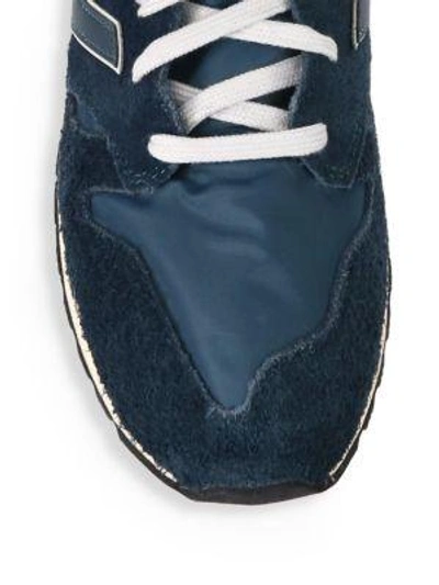 Shop New Balance 520 Hairy Suede Sneakers In Mallard Blue