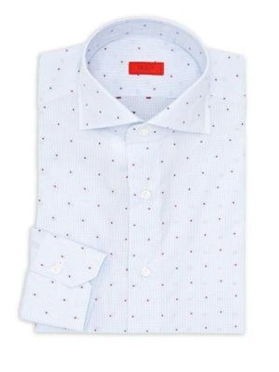 Shop Isaia Checkered Cotton Dress Shirt In Multi