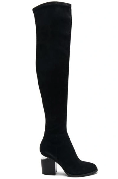 Shop Alexander Wang Suede Gabi Thigh High Boots In Black