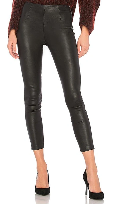 Shop Alexander Wang T Crop Leather Legging In Black