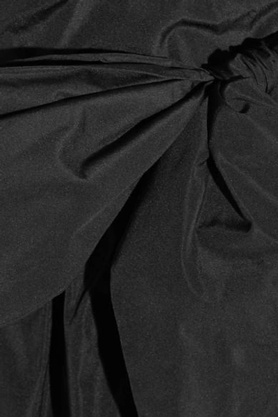 Shop Alexa Chung Ruched Taffeta Dress In Black