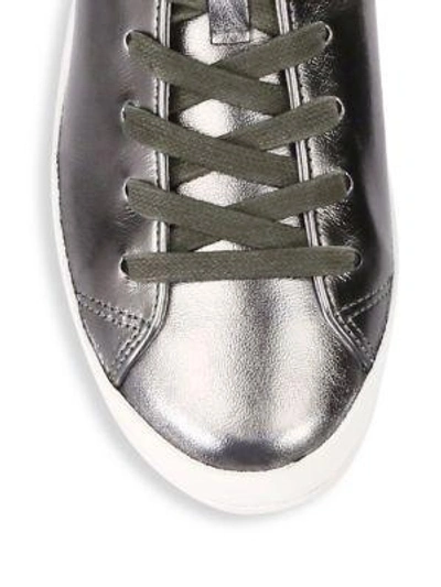 Shop Rag & Bone Rb1 Leather Low Top Sneakers In Gunmetal