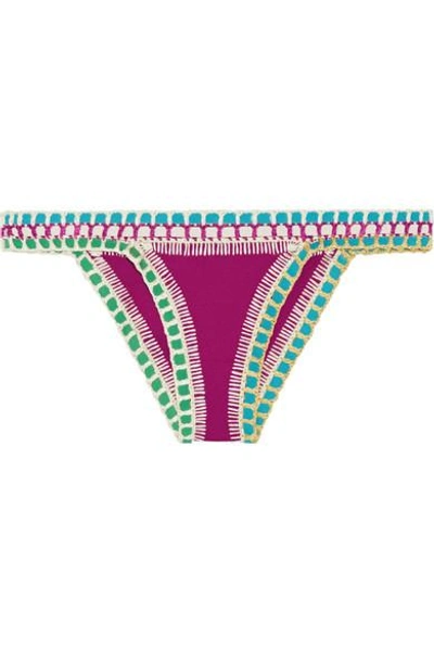 Shop Kiini Coco Crochet-trimmed Triangle Bikini Briefs