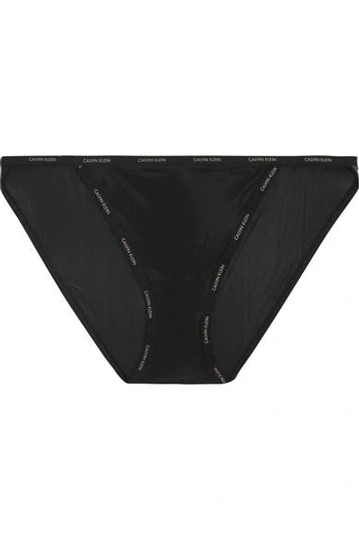 Shop Calvin Klein Underwear Sheer Marq Stretch Briefs In Black