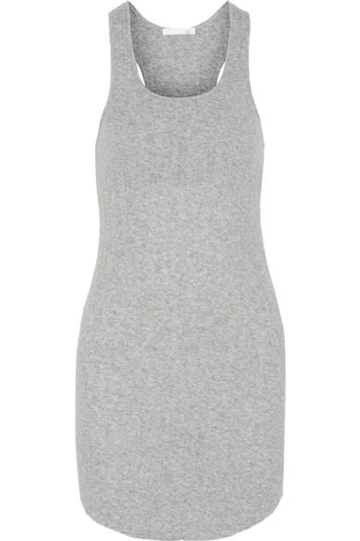 Shop Skin Ribbed Pima Cotton Chemise In Gray