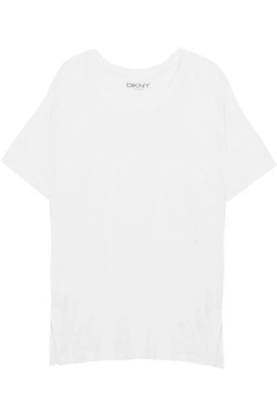 Shop Dkny Stretch-micro Modal T-shirt
