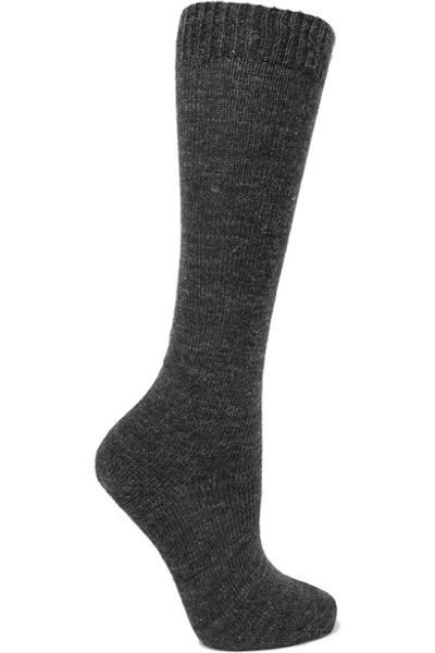 Isabel Marant Adelia Knitted Knee Socks In Dark Gray