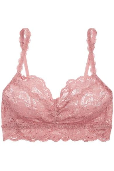 Shop Cosabella Never Say Never Sweetie Stretch-lace Soft-cup Bra In Pink