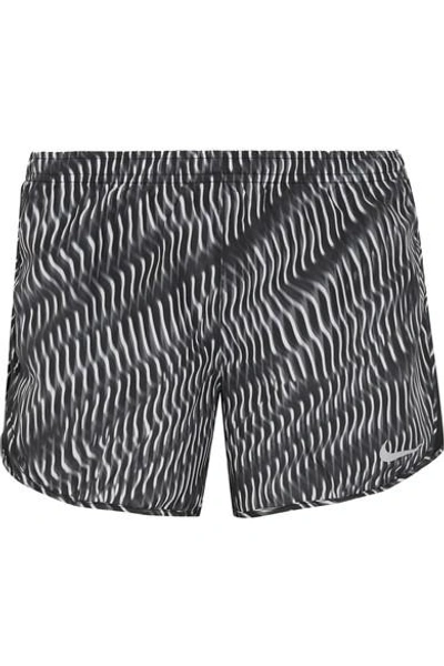 Shop Nike Tempo Mesh-trimmed Printed Shell Shorts In Black