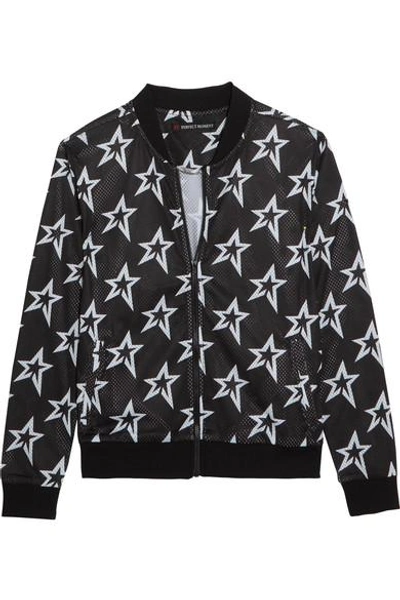 Shop Perfect Moment Printed Stretch-mesh Bomber Jacket