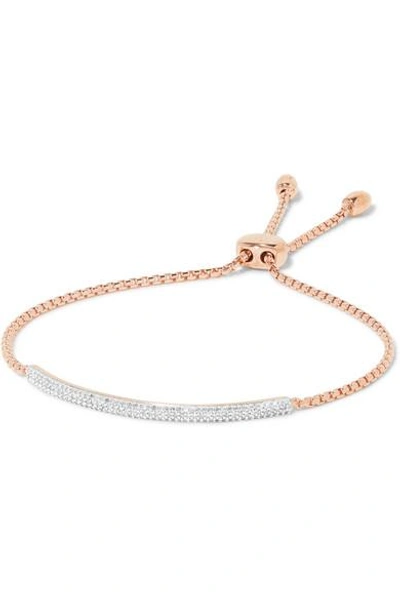 Shop Monica Vinader Stellar Pave Mini Bar Rose Gold Vermeil Diamond Bracelet