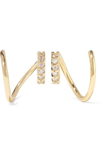 Shop Maria Black Lila Twirl 18-karat Gold Diamond Earrings